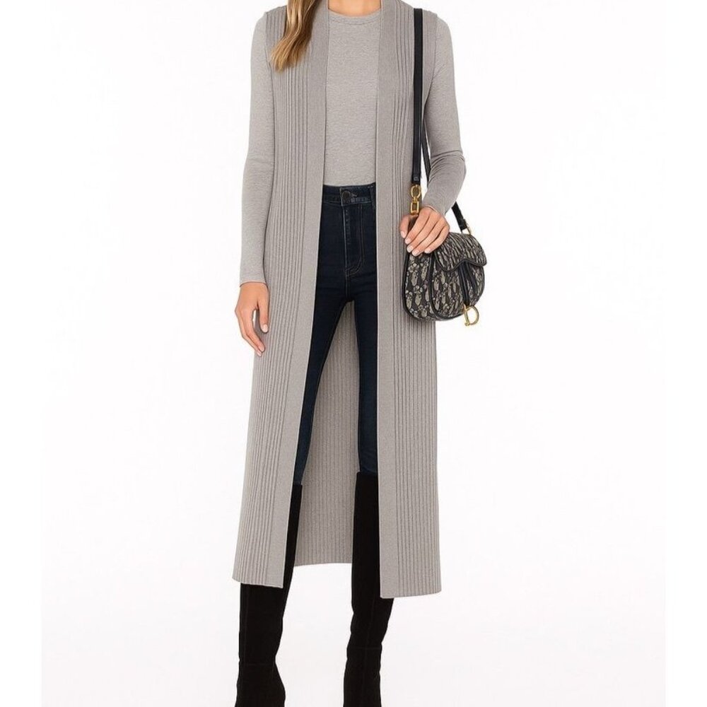 REVOLVE | L’Academie | S | Grey Longline Knit Vest – Retailed $377